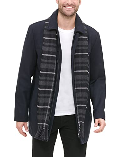 Dockers Men's Weston Wool Blend Scarf Coat, Navy, Large #TOP4