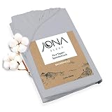 JONA SLEEP Topper-Bezug (180x200 cm) Grau, Topper Spannbettlaken Boxspringbett aus Baumwolle - Öko Tex - Topper Spannbetttuch für einfaches Beziehen (Grafit, 180 x 200 cm)