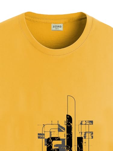 Image of ADRO Men's Graphic Printed 100% Cotton T-Shirt - Regular Fit, Printed T-Shirts for Men