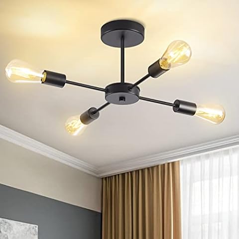ANWIO Matte Black Sputnik 4-Light Chandelier Cover