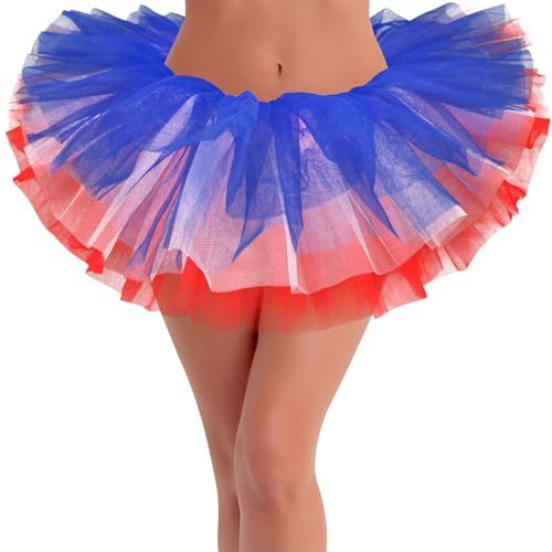 Sarfel Red White and Blue Tutu for Women Adults Womens 4th of July Outfit 4th of July Tutu Red White and Blue Outfits for Women