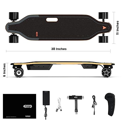 MEEPO Campus V5 Series/Envy Electric Skateboard with Remote, Top Speed Up to 29 Mph, 4 Speed Smooth Braking, Easy Carry Handle Design, Suitable for Adults & Teens