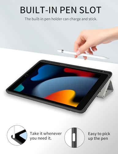 Étui pour iPad 11" 2025 et 10.9" avec porte-crayon blanc à pois