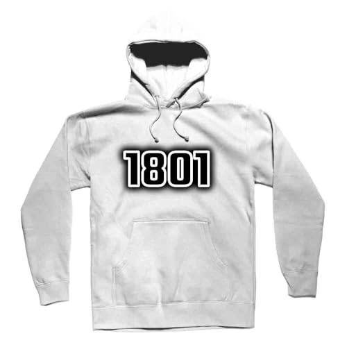 Hoodie unisex blanc 1801 Year confectionné avec des finitions soignées et un coton haut de gamme
