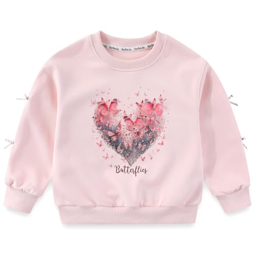 Image of Peacolate 5-12Years Spring Fall Clothingsets Kid Little&Big Girls Pullover Long Sleeve T Shirt and Embroider Butterfly Jeans