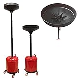 Portable 5 GAL Gallon Oil Waste Drain Draining Tank Dolly Funnel Lift Drum Pan