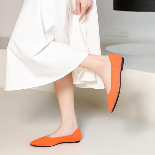 Touchmosees Women's Pointed-Toe Ballet Flats Classic Slip-On Breathable Dress Flats4