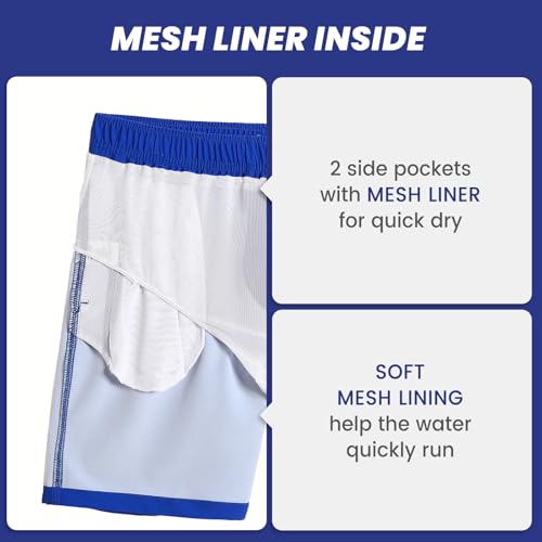 Image of maamgic Mens 7 inch Stretch Swim Trunks Quick Dry Mesh Lining Swimwear Bathing Suits