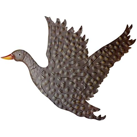 Ablerhome Decoration Duck Wall Sculpture Hanging Art Animal Metal Ornament Home Garden Bird Decor NEW (Brown Duck) Cover