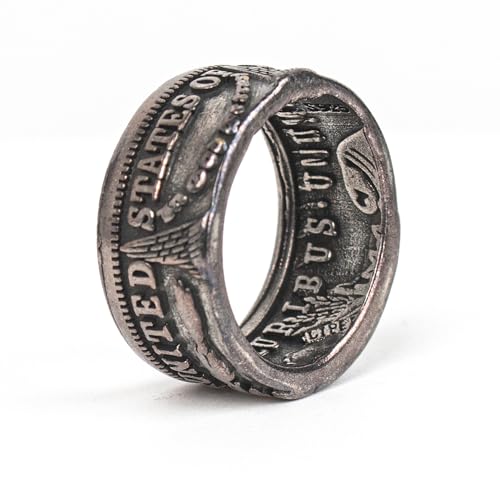 Fashionable Punk Vintage Coin Jewelry, Elegant and Stylish US Morgan Silver Dollar Ring for Women and Men