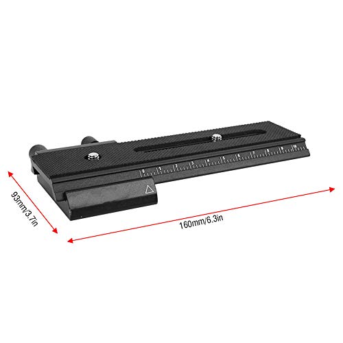 Placa de montaje deslizante y riel de enfoque móvil de 100 mm para cámaras 4