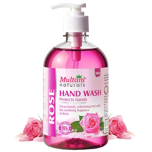 Multani Natural Rose Hand Wash - 500 ml | Gentle Hand Cleanser With Natural Ingredients | Moisturizing Hand Wash | 99.9% Germ Protection Liquid Hand Wash
