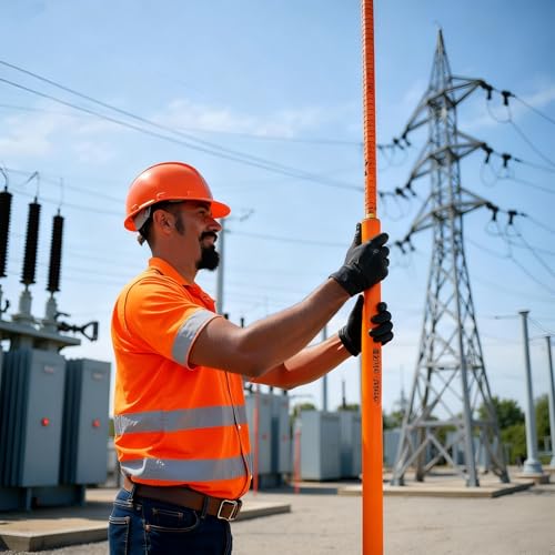 高電圧測定棒 非導電性測定ロッド定規 - エポキシ樹脂、5 6 8 9 11 13セクション、建設現場用、長さ6 8 10 12 15 18 M(39.4ft(12m)-9 sections)