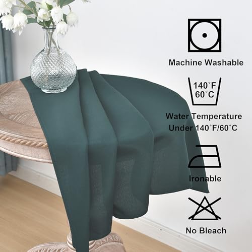 Viiamacki Dark Green Square Small Tablecloth, 36 x 36 Inch, Stain and Wrinkle Resistant Machine Washable Polyester Table Cloth, Fabric Nightstand End Table Cover by Viiamacki - Used condition - Image 4