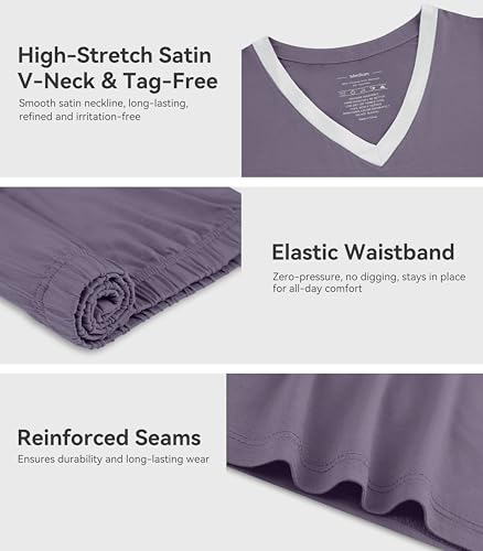Image of WiWi Viscose from Bamboo Pajamas Set for Women Super Soft Short Sleeve Cooling Summer Plus Size Pjs Sets Sleepwear S-4X