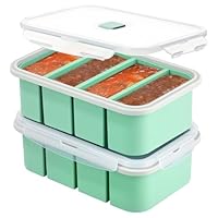 Suppe Einfrieren Behälter, 2 Packs Suppe Gefrierschrank Eiswürfelform mit Deckel, Silikon-Gefrierformen für Lebensmittel, Vorratsbehälter Suppenbehälter für Suppe, Brühe, Sauce, Eiswürfel