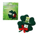  #2xGeldgeschenk Originell Filz Kleeblatt 2-fach sortiert 12x12cm einzeln in Verp