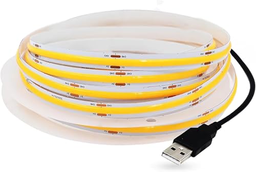 Tira Led COB USB 5V 300 LEDs Flexible 1M Amarillo miniatura 2