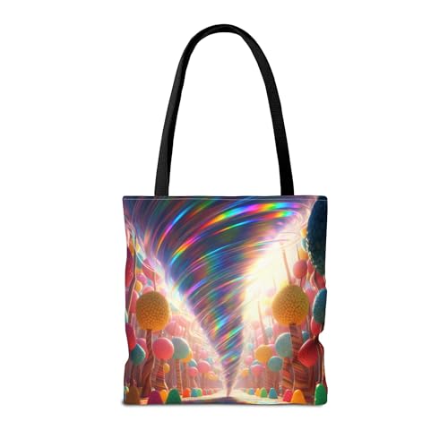 A Prism Tornado Tote Bag - Premium Quality with Reinforced Stitching and Candy Forest Design2