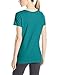 Hanes Women's Shirred V-Neck T-Shirt, Voyage Teal, Large