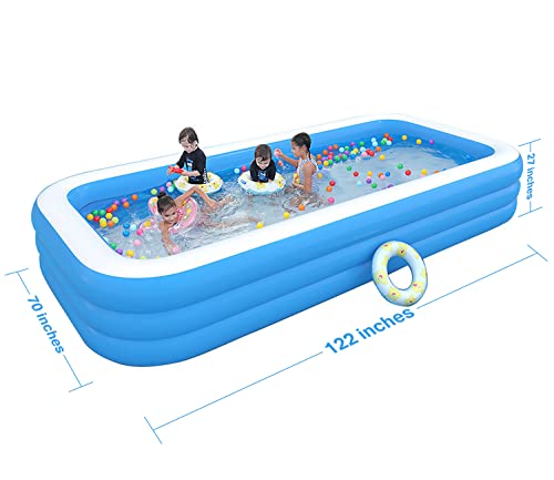 COANCEL Inflatable Swimming Pool- 122 x 70 x 27 inch ...