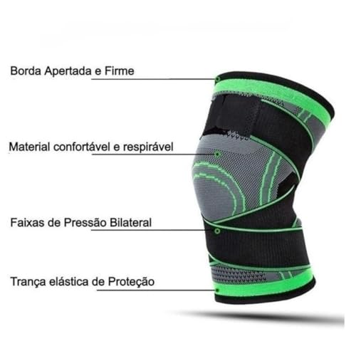 Joelheira de Compressão Ortopédica Alívio de Dores Articulações Prática de Esportes Academia Crossfi