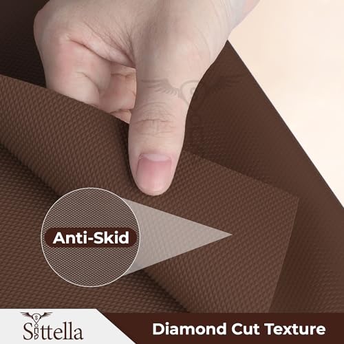 Image of SITTELLA (45cm x 3m) Food-Grade Anti-Slip Washable Kitchen Drawer & Shelf Liner | Multipurpose Waterproof Fridge, Table & Cabinet Mat | Non-Toxic, Cuttable & Reusable(Coffee)