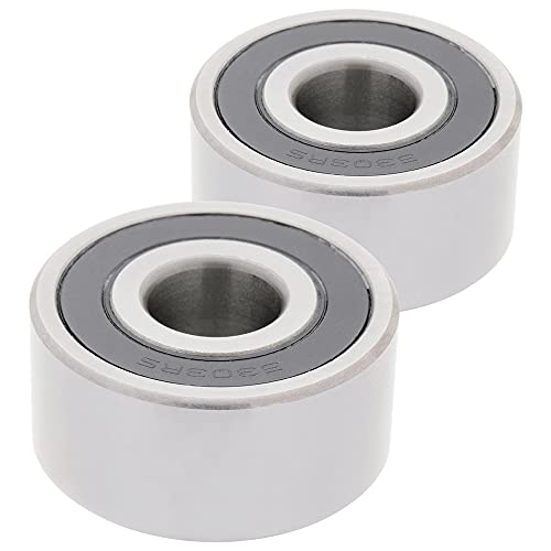 [2-Pack] 5303-2RS - Angular Contact Double Row Ball Bearing 0.669 in x 1.850 in x 0.874 in (ID x OD x Width) | 17 mm x 47 mm x 22.2 mm (ID x OD x Width) with Double Rubber Seal