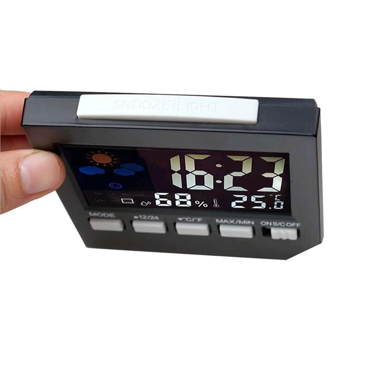 ABS Weather Station with Time Voice-Controlled Thermometer Hygrometer Background Light