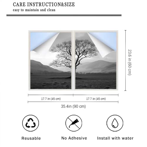Película adhesiva minimalista para ventana 17.7x23.6 pulgadas 2 pzas miniatura 2