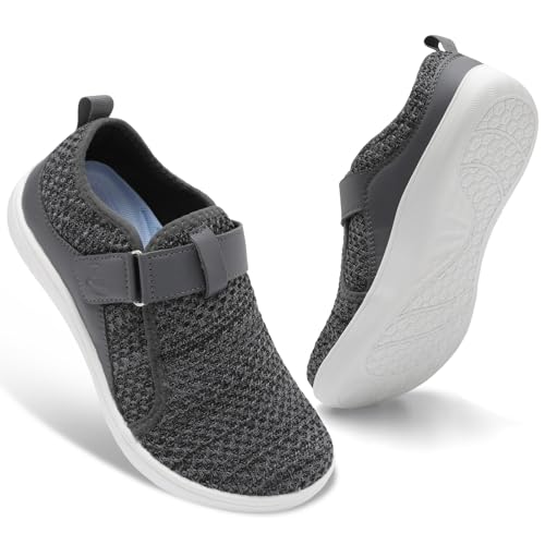 Spesoul Wide Womens Walking Shoes Adjustable Diabetic Shoes Breathable Zero Drop Barefoot Shoe Neuropathy Edema Nursing Shoe Wide Width Sneakers 6