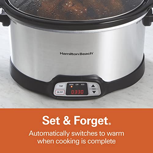 Hamilton Beach 8-Quart Programmable Slow Cooker with Dishwasher-Safe Crock and Lid