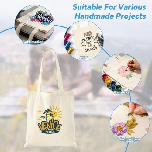 Lzerking 24 Pack 10oz Tote Bags