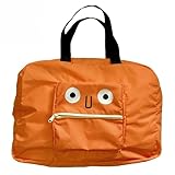 [SMILER] 折りたたみ ボストンバッグ TRAVEL MONSTER 旅行バッグ 大容量 レディース メンズ キャリーオンバッグ ジムバッグ 大きくて軽い 旅行カバン 男女兼用 おしゃれ (オレンジ)