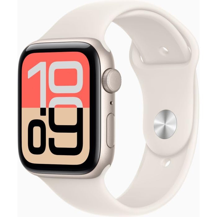 Apple Watch SE (2025) starlight aluminium 44mm starlight sport band Size S/M