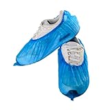 PROTEX Copriscarpe Monouso Azzurri, 100 Pezzi Salvascarpe Usa e Getta in LPDE con Elastico, Calzari Igienici Resistenti Professionali | 40x16 cm