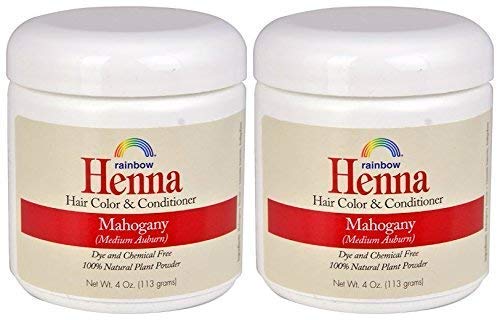 Rainbow Research Henna Mahogany Hair Color and Conditioner (Pack of 2) With Indigofera, 4 oz. each.