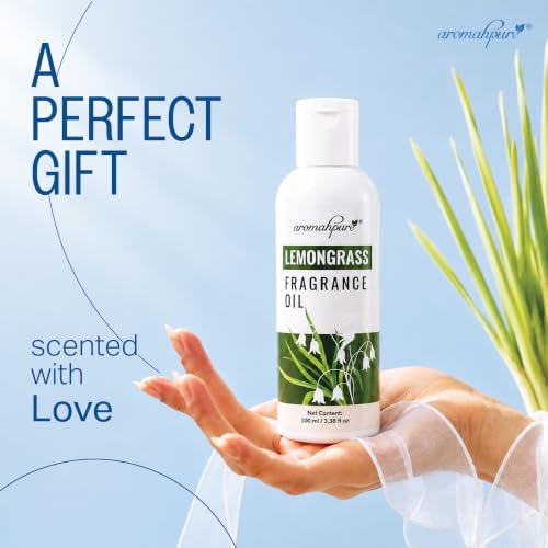 Image of Aromahpure Lemongrass Aroma Oil | 100ml Undiluted & Natural | Long-Lasting Scent for Aromatherapy, Candle & Soap Making, Diffusers, Room Freshener, Humidifier, Bathroom Revitalizer & Home Essentials