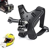 Motorcycle Helmet Chin Strap Mount for Gopro and Mobile Phone,Helmet Mount with Phone Clip for GoPro Hero 10/9/8/7/6/5,DJI Osmo Action,Insta360 ONE R,Action Camera and Smartphone