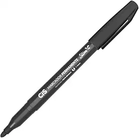 Marcador Permanente CIS SLIM, Preto e Branco, Blister com 2