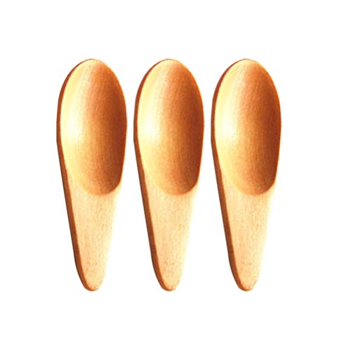 UPKOCH 3 pièces Mini cuillères à sel en bois massif épices cuillère à café de miel fait main pour assaisonnement sucre café thé confiture moutarde crème glacée lait