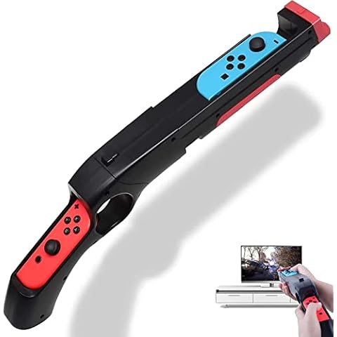 Kethvoz Shooting Gun Griff for Nintendo Switch Shooter Hunting Game, NS OLED Joy Con Pistole Kompatibel Splatoon 2 Wolfenstein II Hunting Simulator Fortnite 2 Cover