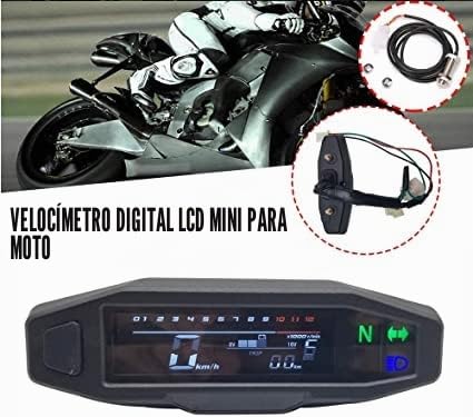 Velocimetro Moto, Indicador Marchas Moto, Medidor de odómetro Digital LED LCD Universal para bicicleta de motocicleta de calibre KR 200, medidor LCD de conversión de motocicleta Z1000