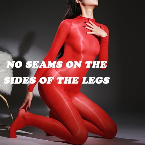 RUIBAVYA Body Stockings For Women Sexy Lingerie Bodysuit Oil Shiny Bodystocking Nylon Full Body Stocking4