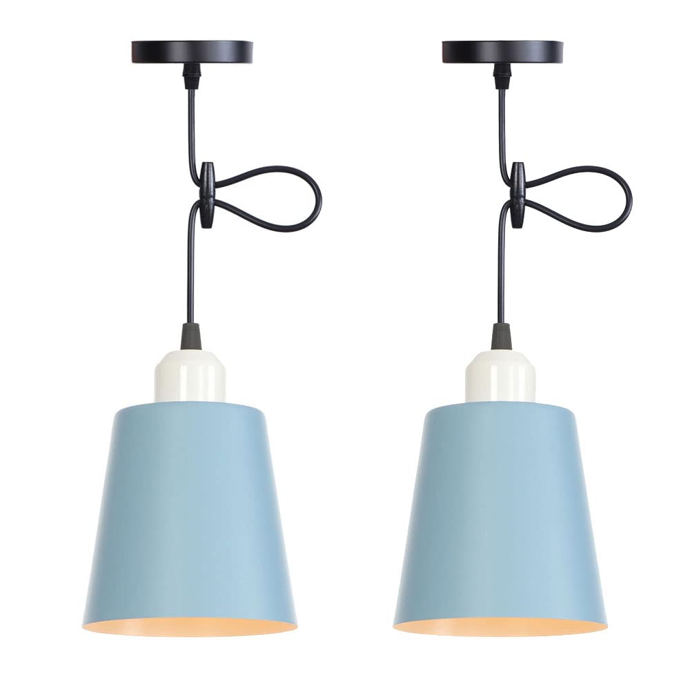 FYZDLAOR Mini Macaron Wrought Iron Decorative Hardwired Pendant Light,for Living Room Bedroom Restaurant Cafe Teahouse Bar Dining Room Club（E27）