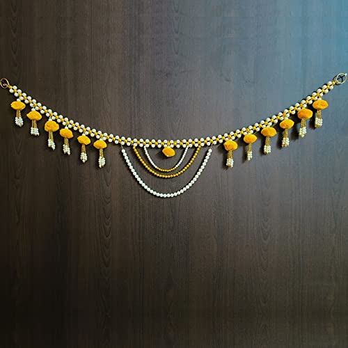 Image of Handmade Door Hanging Round Moti Style Bandarwal Toran (Tmr-01) -Diwali New Year Inauguration Wedding Festival Home Decor Pooja (40 Inch X 6 Inch, Multicolor)