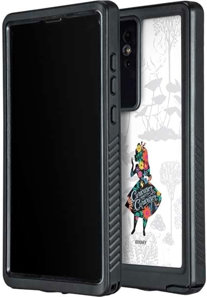 Skinit Waterproof Phone Case Compatible with Galaxy S24 Ultra - Officially Licensed Disney Alice in Wonderland (Animated) Silhouette Curiouser and Curiouser Design