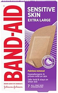 Band-Aid Brand Adhesive Bandages for Sensitive Skin, Hypoallergenic, Extra Large, 7 ct