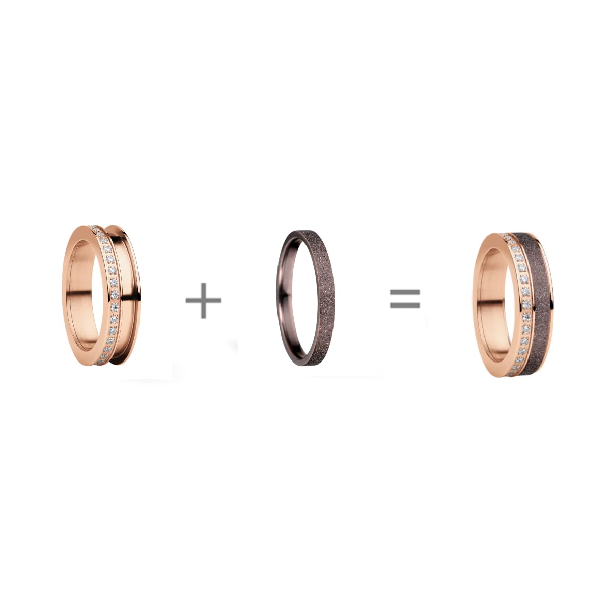BERING Damen Ring in glänzendem roségold - Arctic Symphony Collection aus Edelstahl - Dordogne
