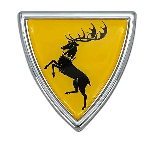 Image of Elektroplate Officially Licensed Game of Thrones House Baratheon Sigil Shield All Metal Chrome Emblem for Cars, Trucks, and All Auto | Universal Fit at 3.0 inch x 2.9 inch | Weatherproof